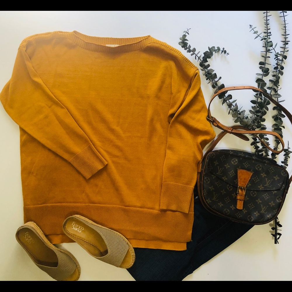 Maison Jules Mustard Yellow Sweater